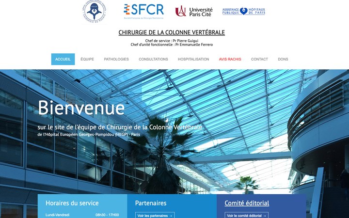 Aperçu du site Chirurgie du rachis