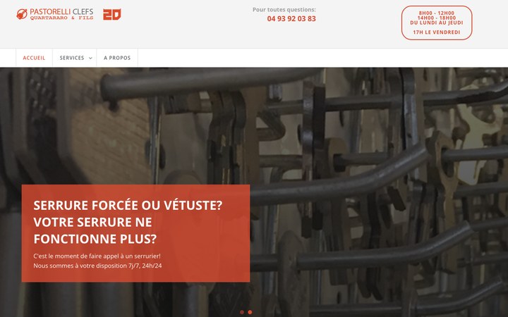 Aperçu du site Pastorelli Clés