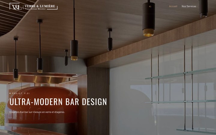 Aperçu du site Verre & Lumière